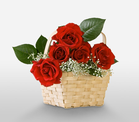 Regal Ecstasy-Red,Rose,Basket