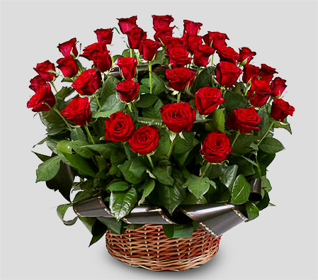 Basket of Red Roses