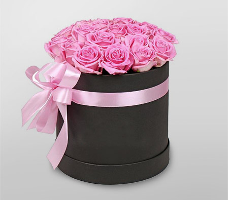 Pure Pink Roses in a Box