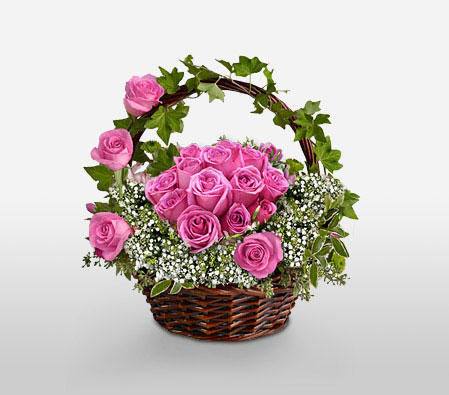 Pink Passion-Pink,Rose,Arrangement,Basket