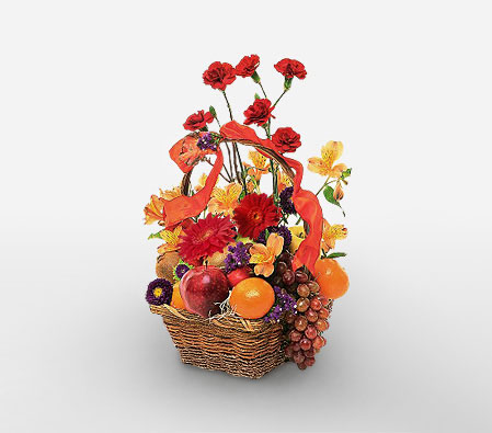 Incredible Harvest-Mixed Flower,Fruit,Basket